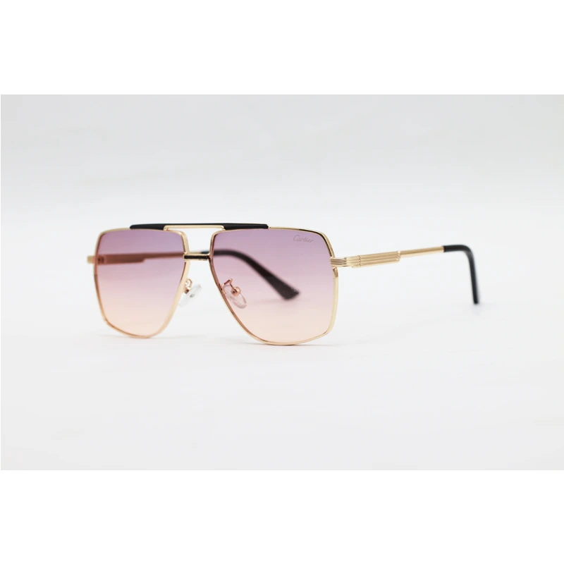 Cartier 771 double bridge rectangle sunglasses premium metal frame