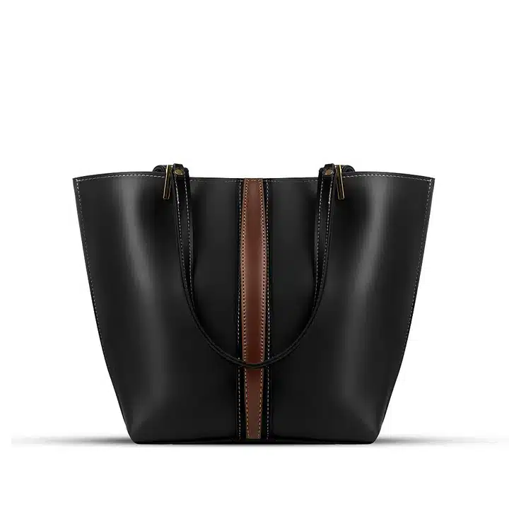 Stylish celeste black tote handbag with spacious interior and comfortable handles