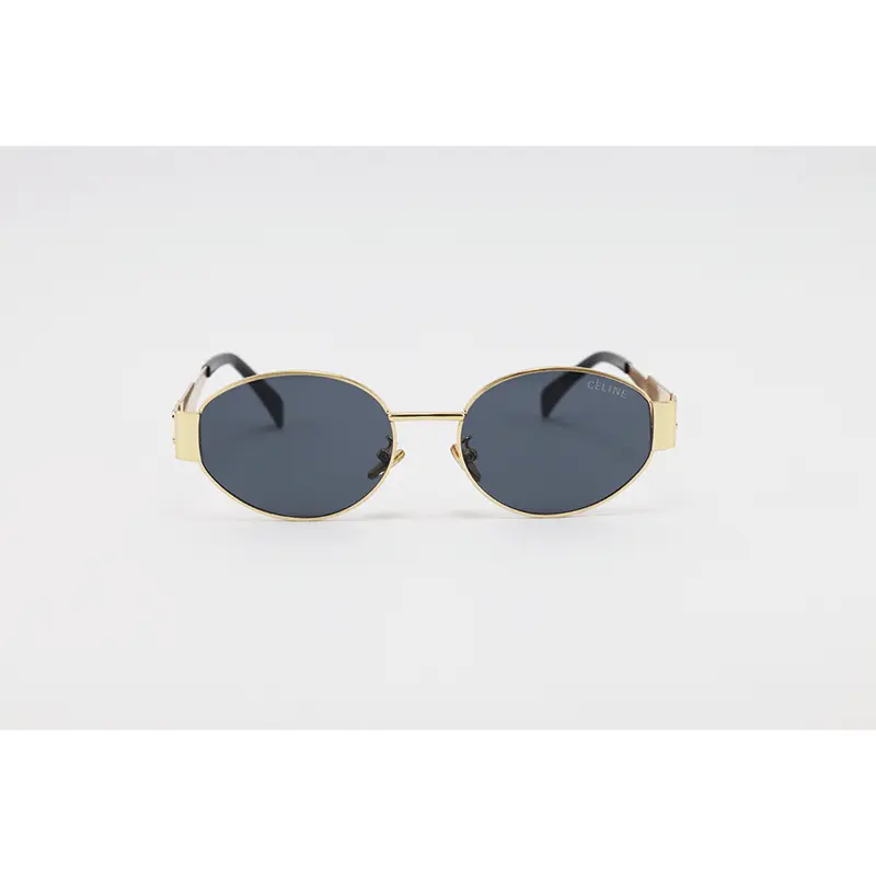 Celine 4S235 Golden Black Metal Oval Sunglasses