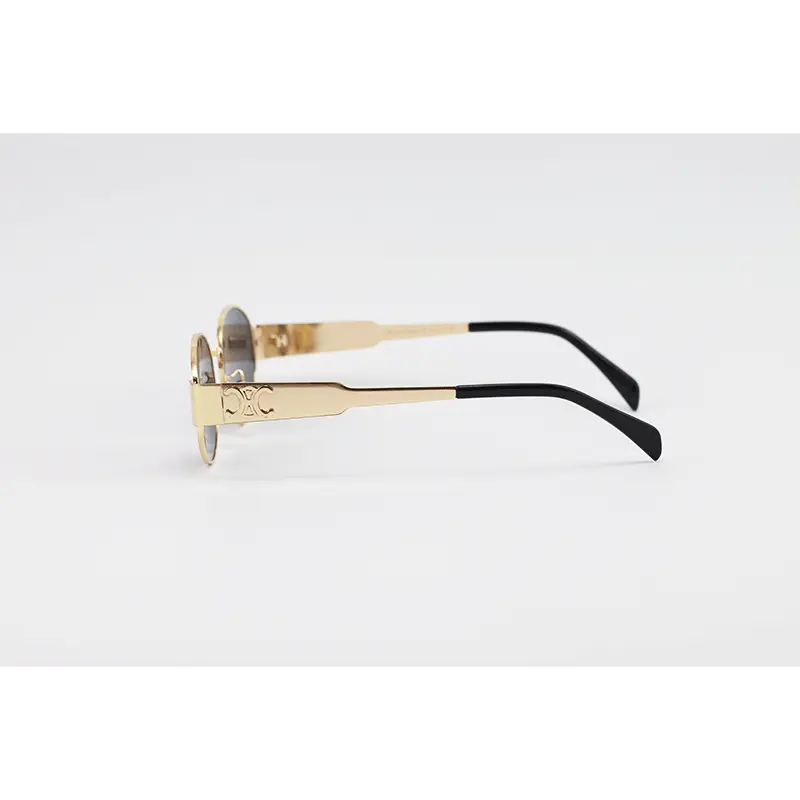 Celine 4S235 Golden Black Metal Oval Sunglasses premium fashion eyewear with sleek oval design