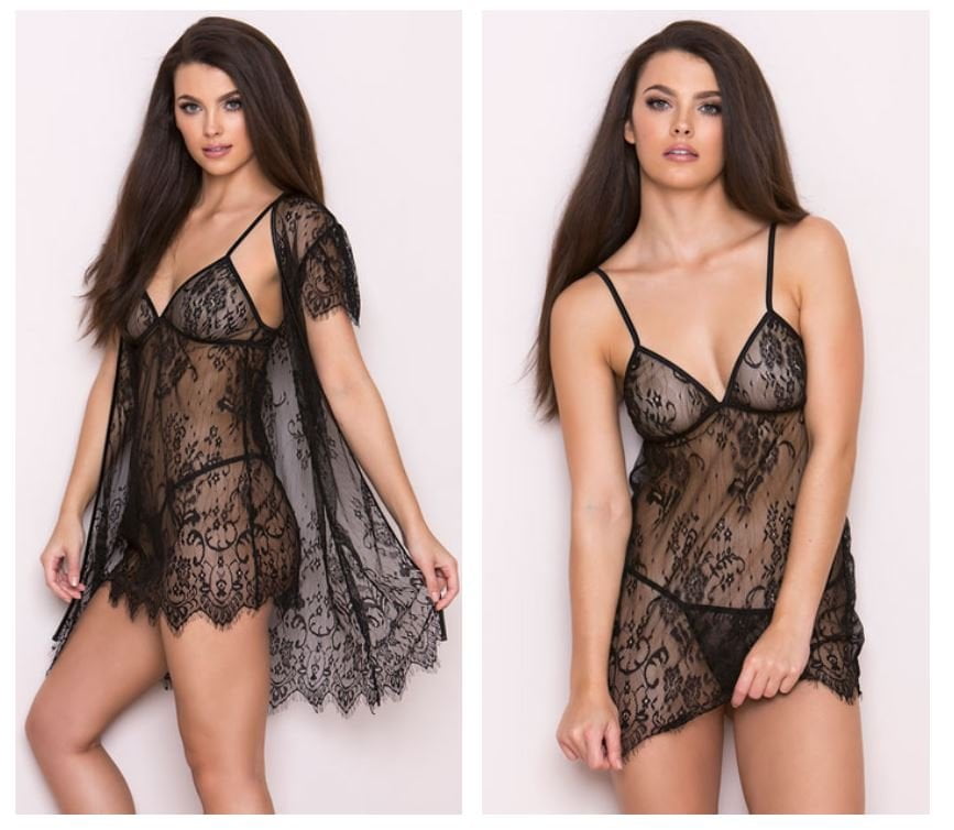 Coquette Double Layer Tulle Babydoll G-String