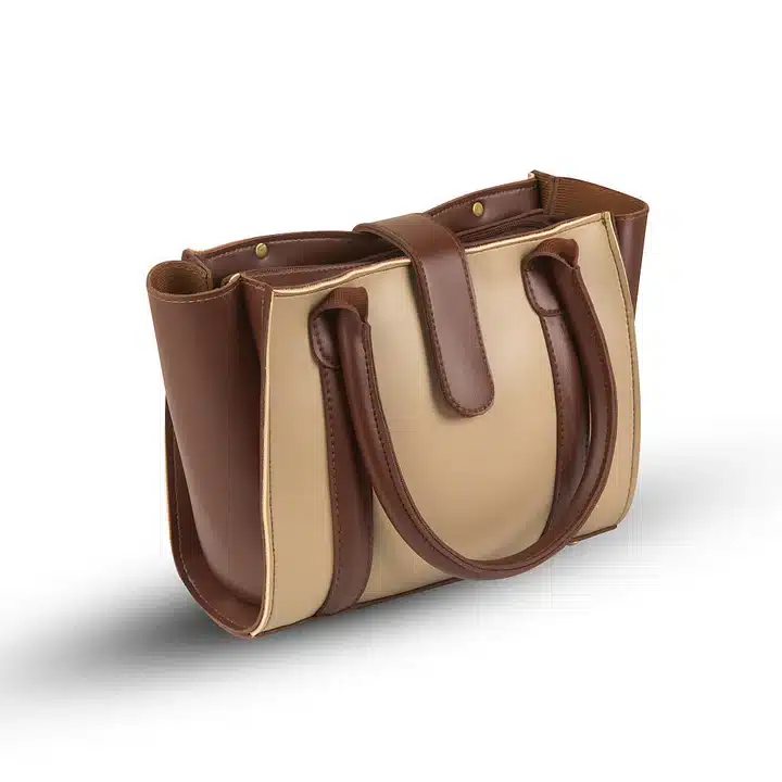 Elegant coral beige handbag for women with modern design and organized storage