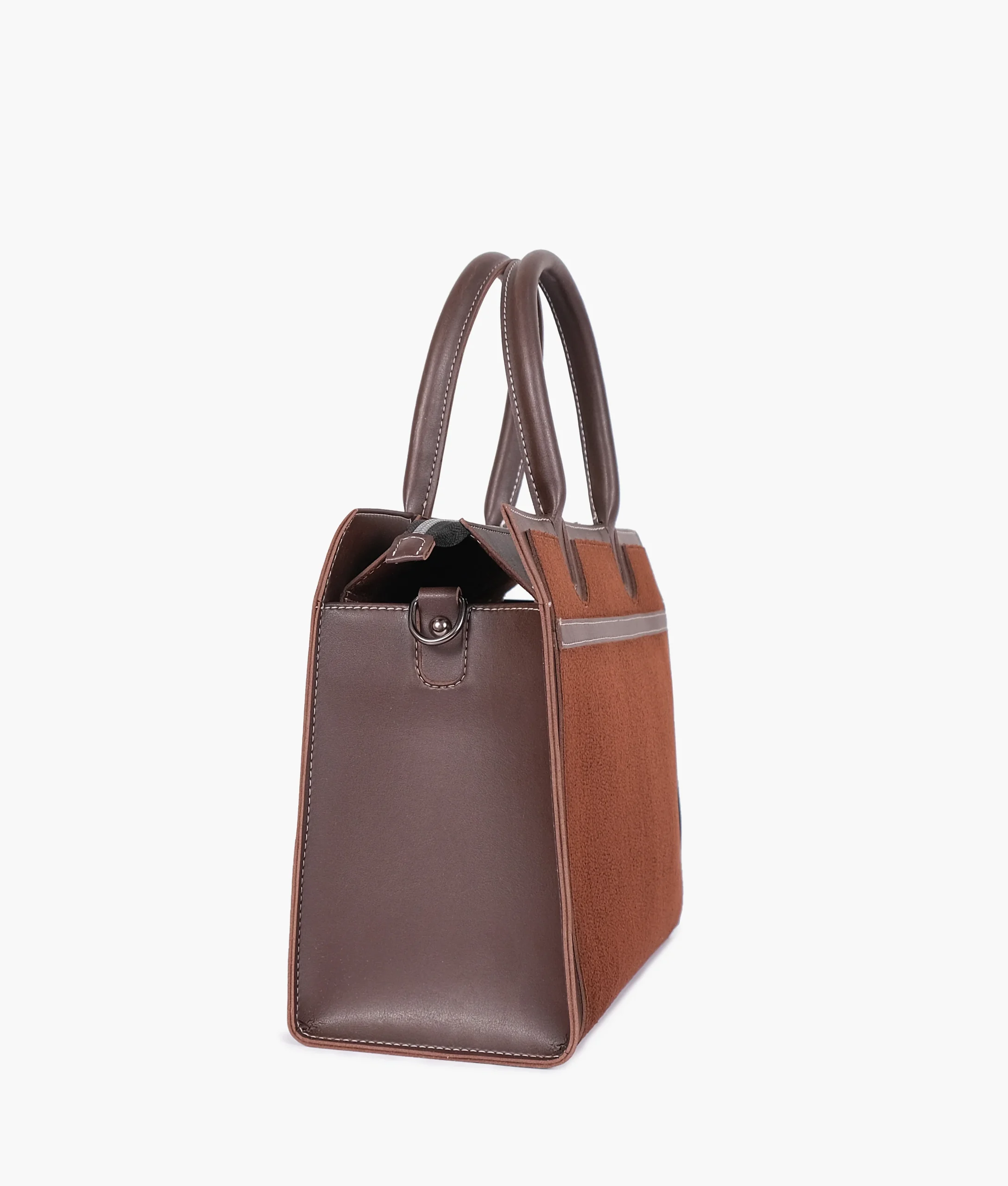 Elegant suede finish handbag with adjustable strap for daily use
