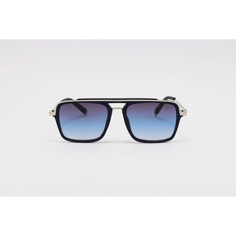 Dior 2488 Silver Blue Gradient Metal Double Bridge Sunglasses