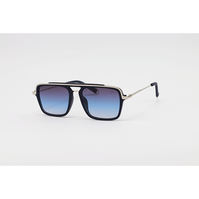 Dior 2488 Silver Blue Gradient Metal Double Bridge Sunglasses luxury designer sunglasses with silver metal frame
