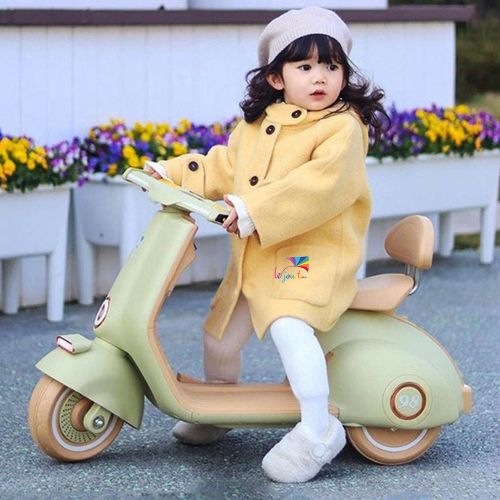 Battery operated Vespa ride on bike promoting balance and motion