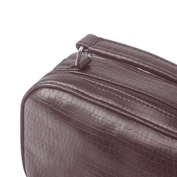 Choco brown handbag with compact design and smooth premium finish