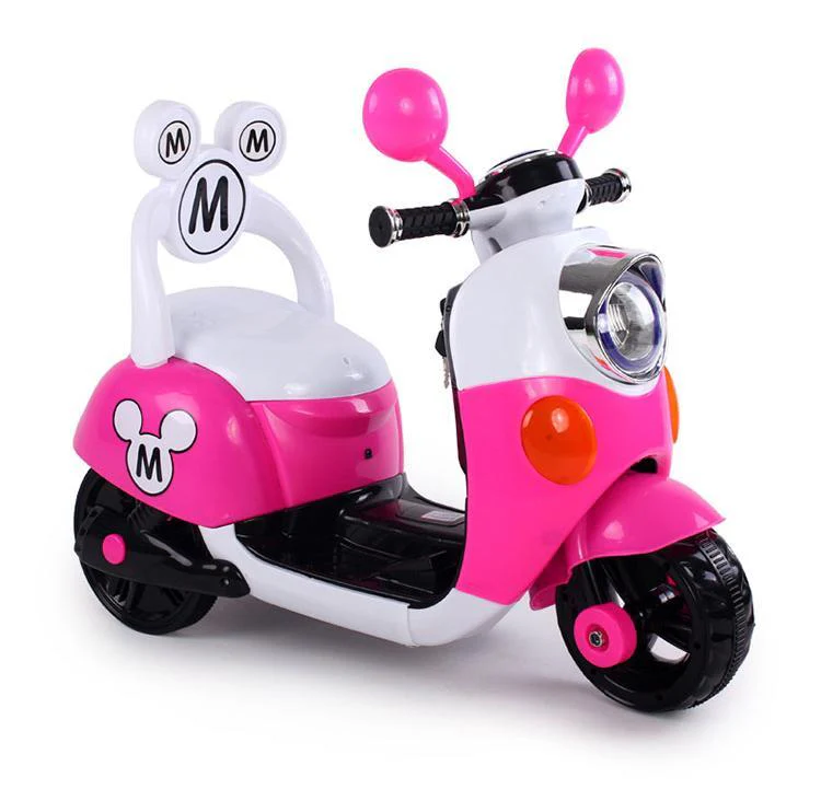 Electrifying 6V Minnie and Mickey electric rechargeable scooter for kids