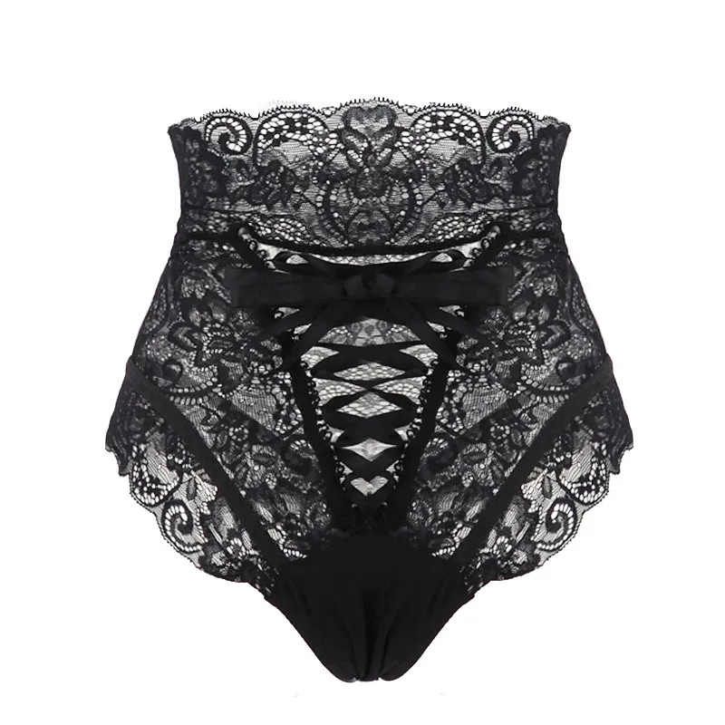 Elegant Exclusive High Waist Lace Hollow Out Hot Panties designed with intricate lace detailing and a flattering high-waist fit for a stylish and confident look.