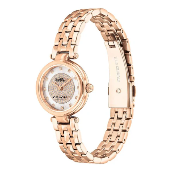Exquisite Coach Park Rose Gold Watch — 033