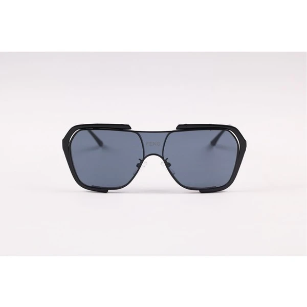 Feng Black Metal Single Lens Sunglasses