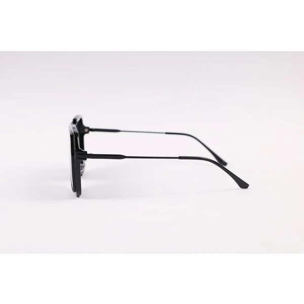 Feng single lens sunglasses black metal frame modern unisex eyewear