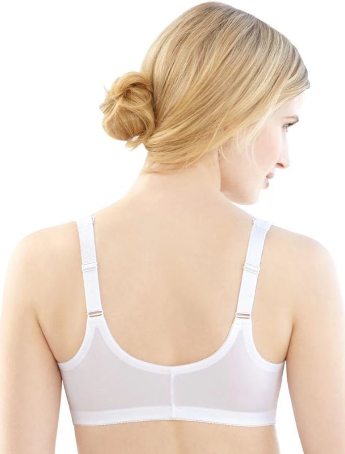 Front closure lace bra with stretch fabric and underwire support for women