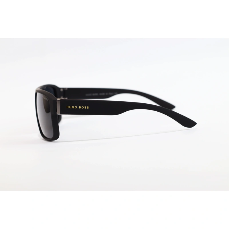Hugo Boss 7011 Matte Black Rectangle Polarized Sunglasses stylish rectangle sunglasses with glare reducing lenses