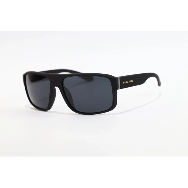 Hugo Boss 7011 Matte Black Rectangle Polarized Sunglasses premium matte black frame with polarized lenses