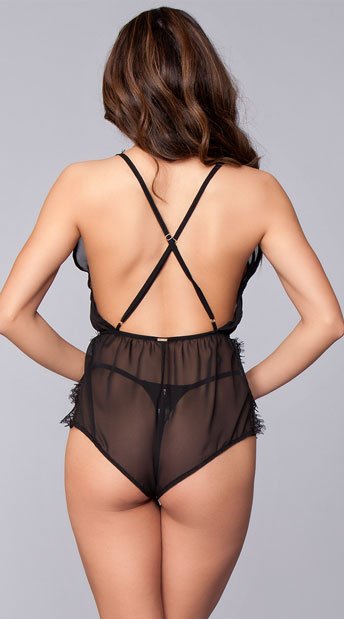 Romantic Irresistible Faith Plunging Neck Romper featuring a graceful romper silhouette with delicate detailing for a charming and feminine appearance.