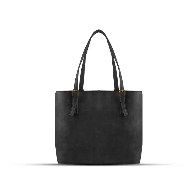 Black tote bag with minimalist design and spacious interior for daily use