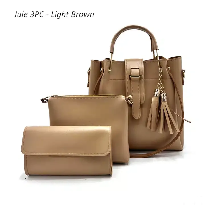 Jule 3PC Light Brown Handbag Set