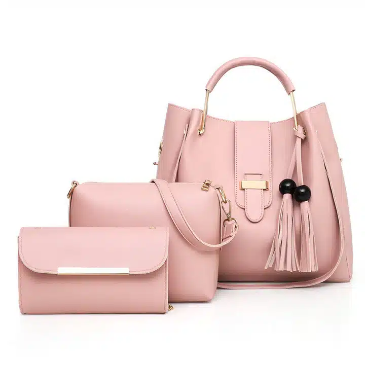 Jule 3PC Peach Handbag Set