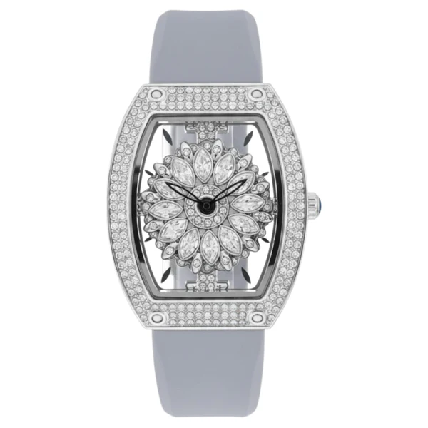 Splendid Light Purple Silicone Strap Silver Dial Watch MF0496L-05 — 016