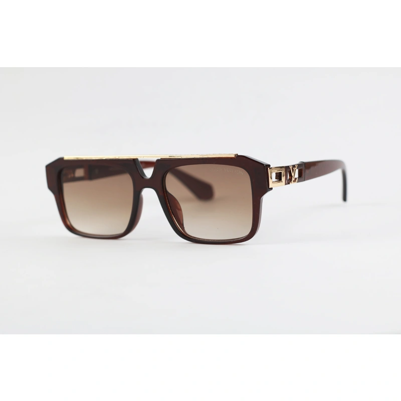 Louis Vuitton 8334 Brown Gradient Acetate Rectangle Sunglasses elegant fashion sunglasses with brown gradient lenses