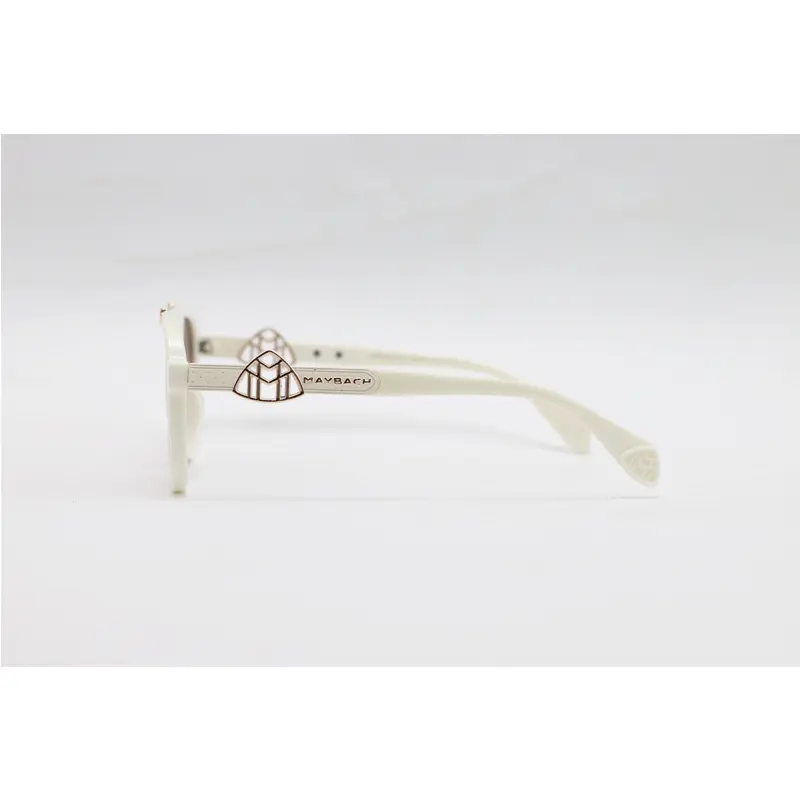 Maybach 8402 White Brown Gradient Acetate Aviator Sunglasses stylish aviator eyewear with elegant white frame