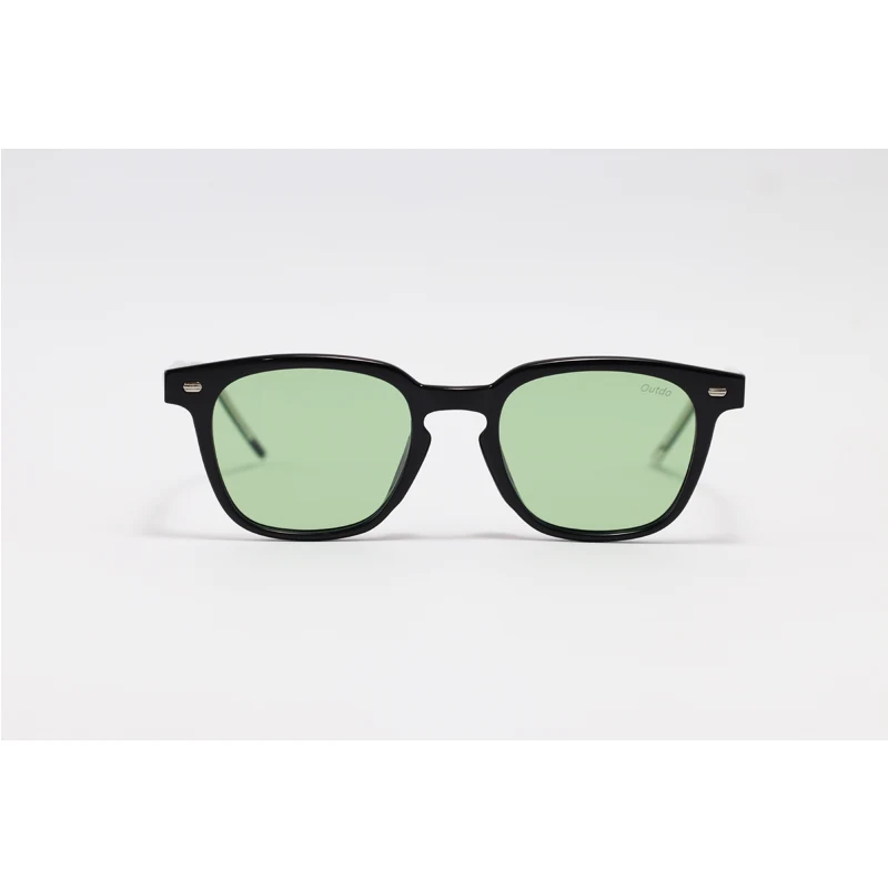 Moscot 9080 Black Green Rectangle Polarized Sunglasses