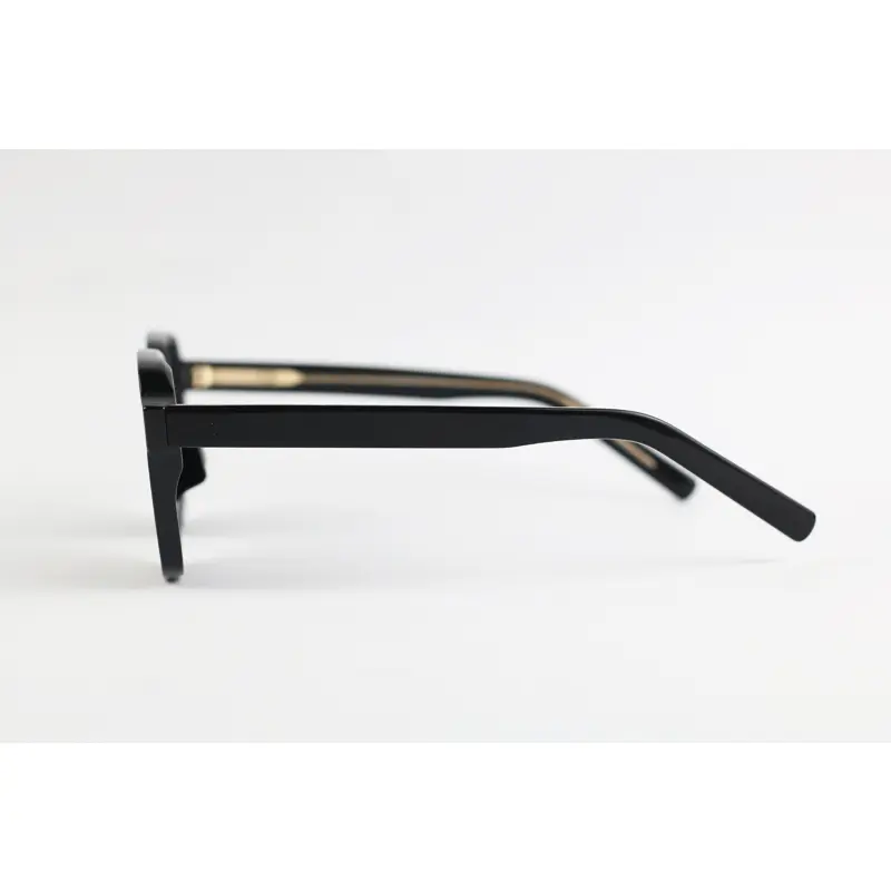 Moscot P-9025 Black Polarized Sunglasses fashionable black sunglasses with modern rectangular design