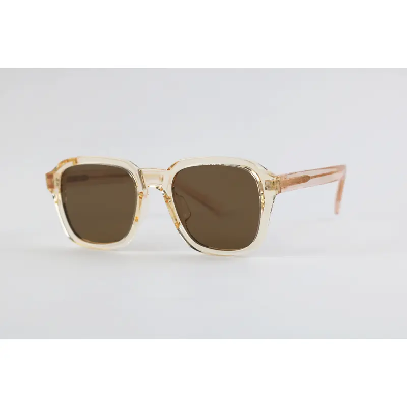 Moscot P-9025 Brown Translucent Polarized Sunglasses elegant sunglasses with brown translucent finish and UV protection