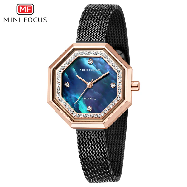 Mother of Pearl Dial Quartz Watch For Ladies