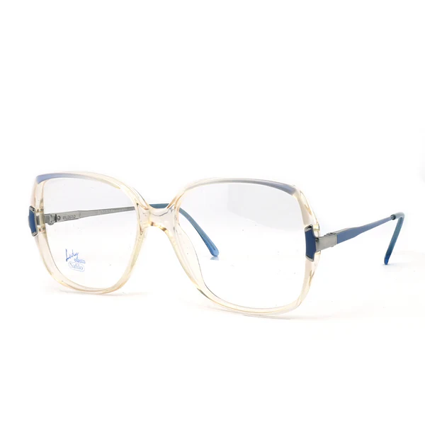 OBD 5564-44H hexagonal metal plastic eyeglasses transparent blue frame