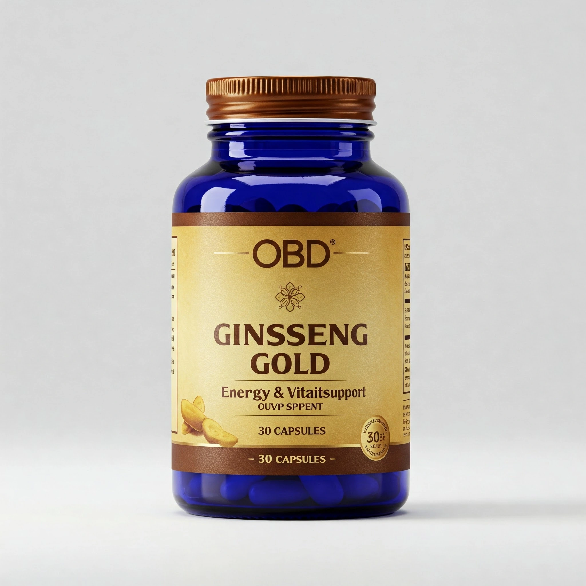 OBD Ginseng Gold Energy & Vitality Support - 30 Capsules