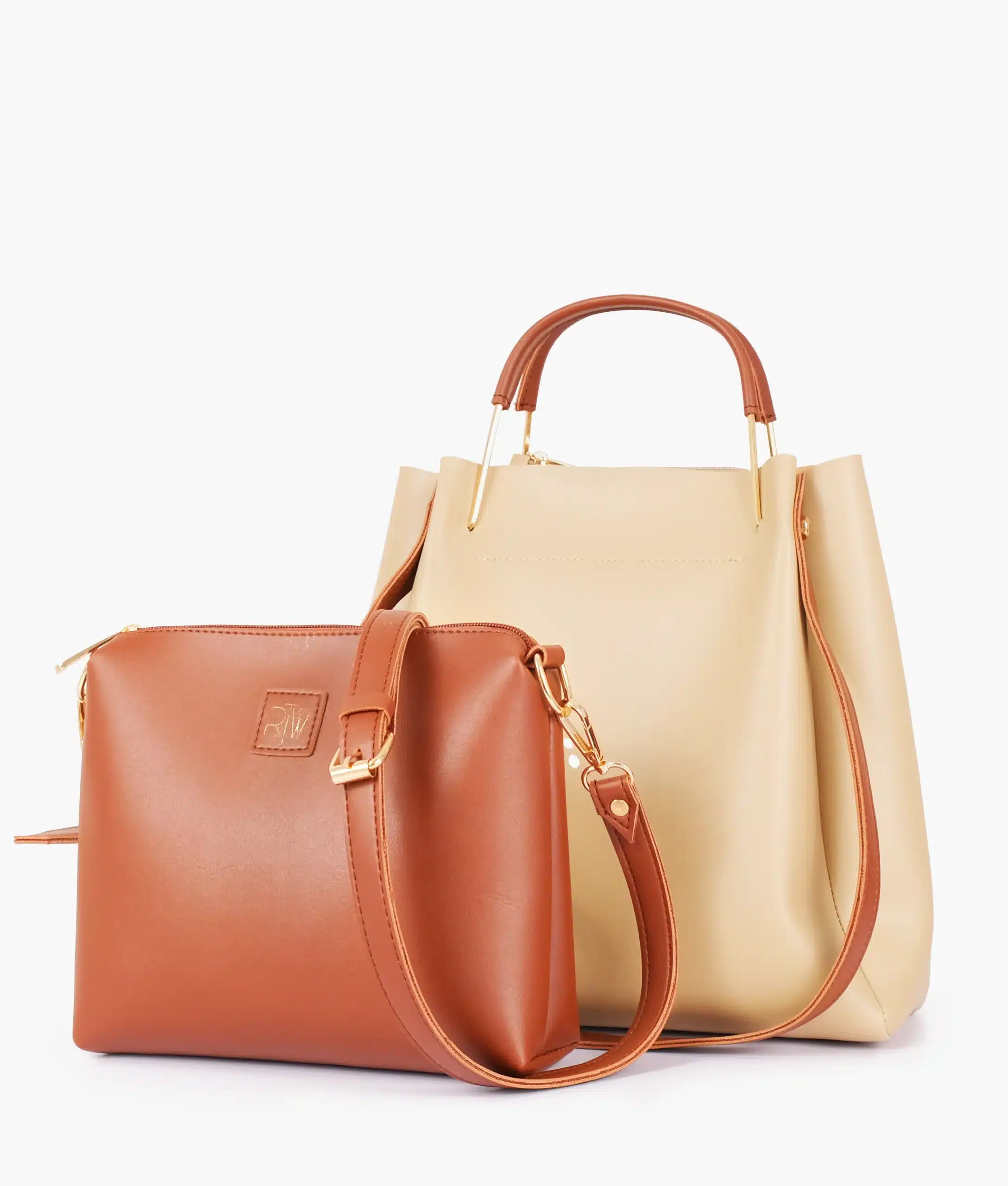 Off-White Metal Handle Tote Bag