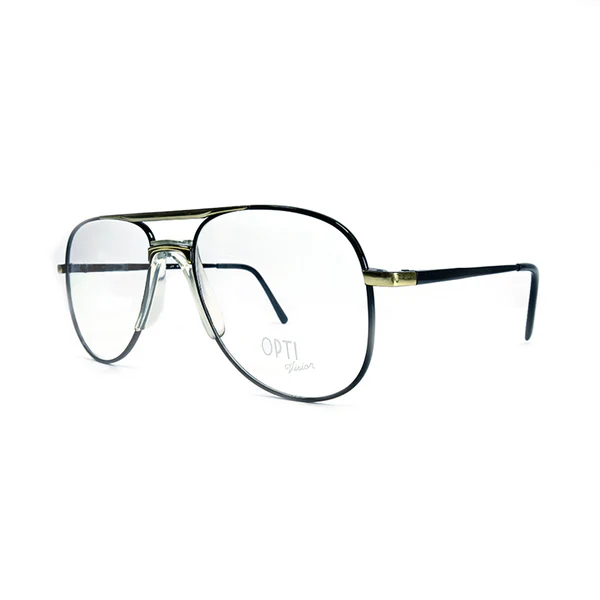 OVision JY-141 unisex full rim metal eyeglasses black gold frame