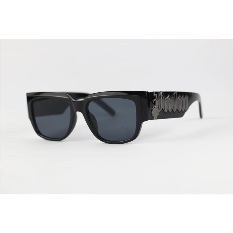Palm Angels 98036 Gun Black Acetate Rectangle Sunglasses stylish rectangle sunglasses with gun black finish