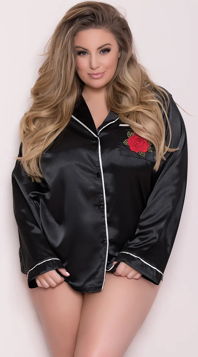 Elegant PD Plus Size Every Rose Sleep Set featuring a flattering plus-size design with delicate patterns, perfect for comfortable and confident sleepwear.