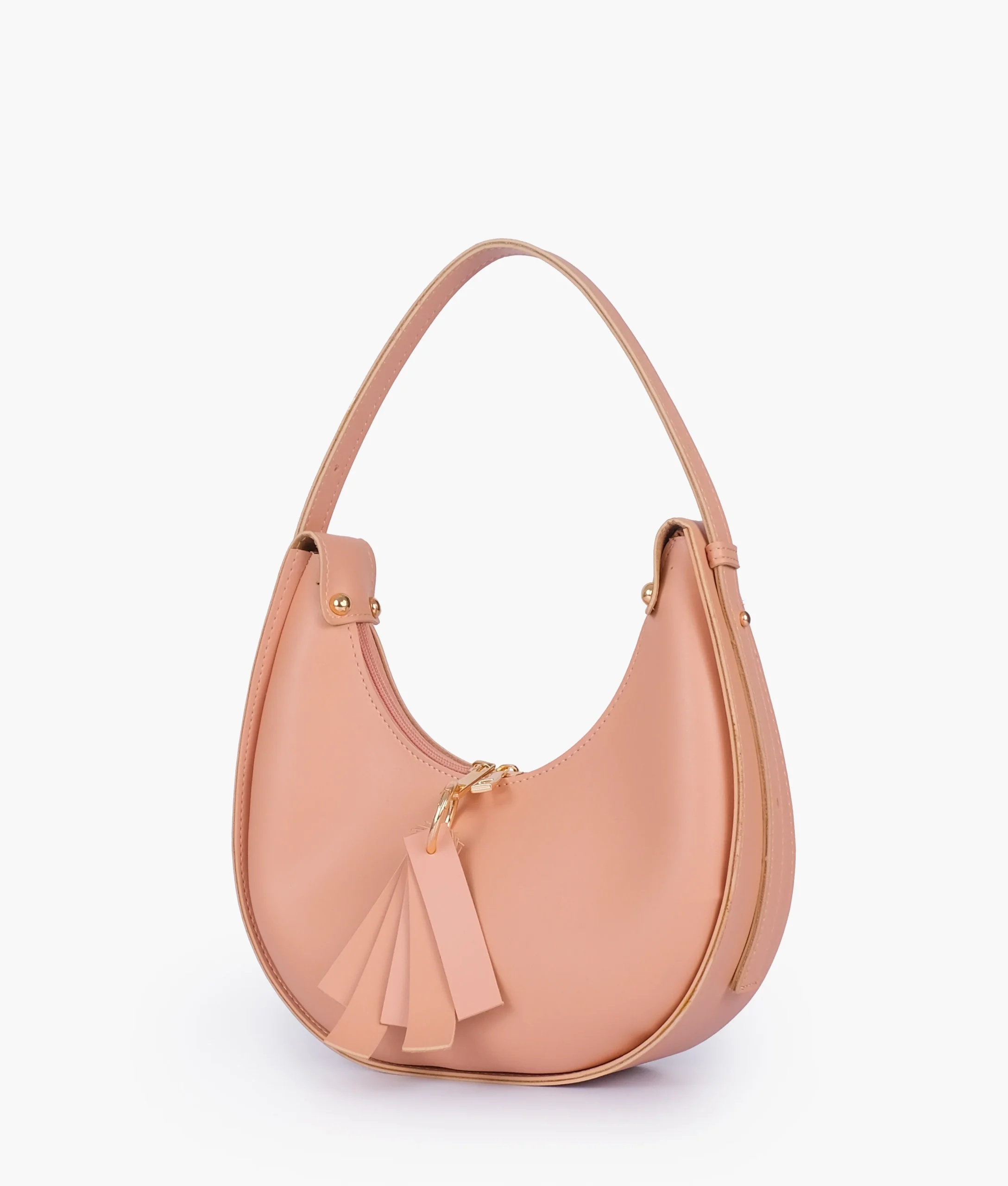 Peach Crescent Hobo Bag