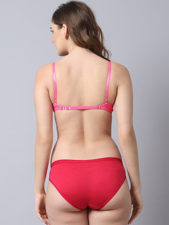 Premium Push-Up Bra Set for Young Ladies with Half Cup crafted with breathable fabric and smooth finishing, offering support, comfort, and a natural shape.
