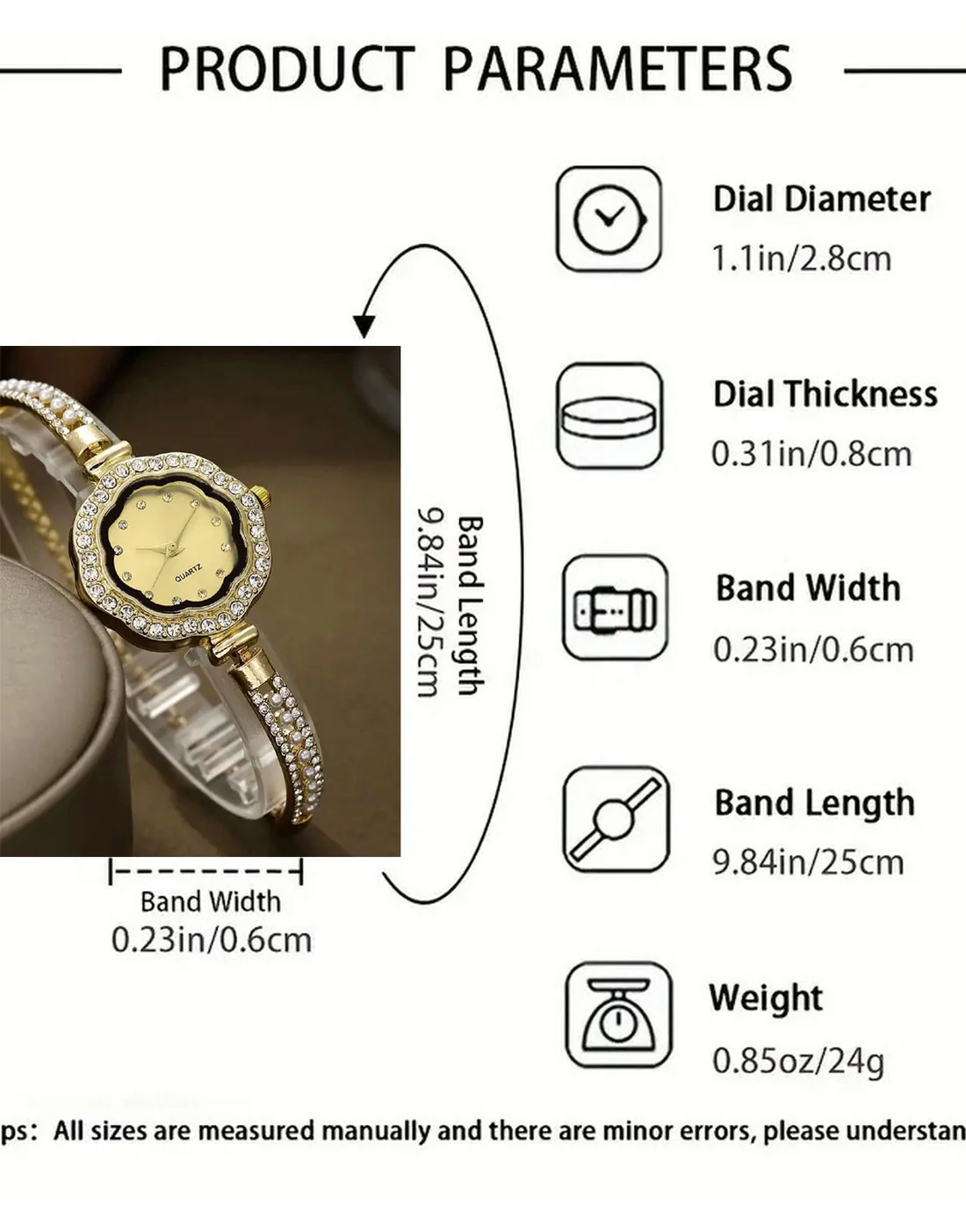 Radiant Adjustable Chain Floral Design Girls Watch