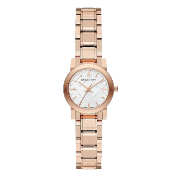 Radiant Burberry Check Gold Stainless Watch — 021