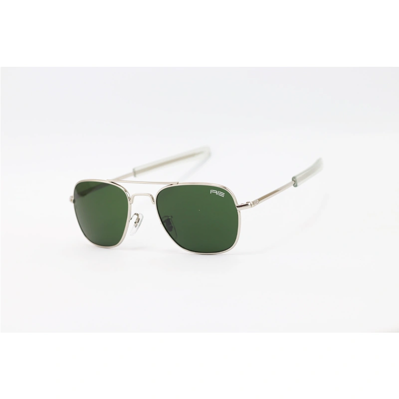 Randolph Engineering Silver Green Aviator Metal Sunglasses premium aviator eyewear with durable metal frame