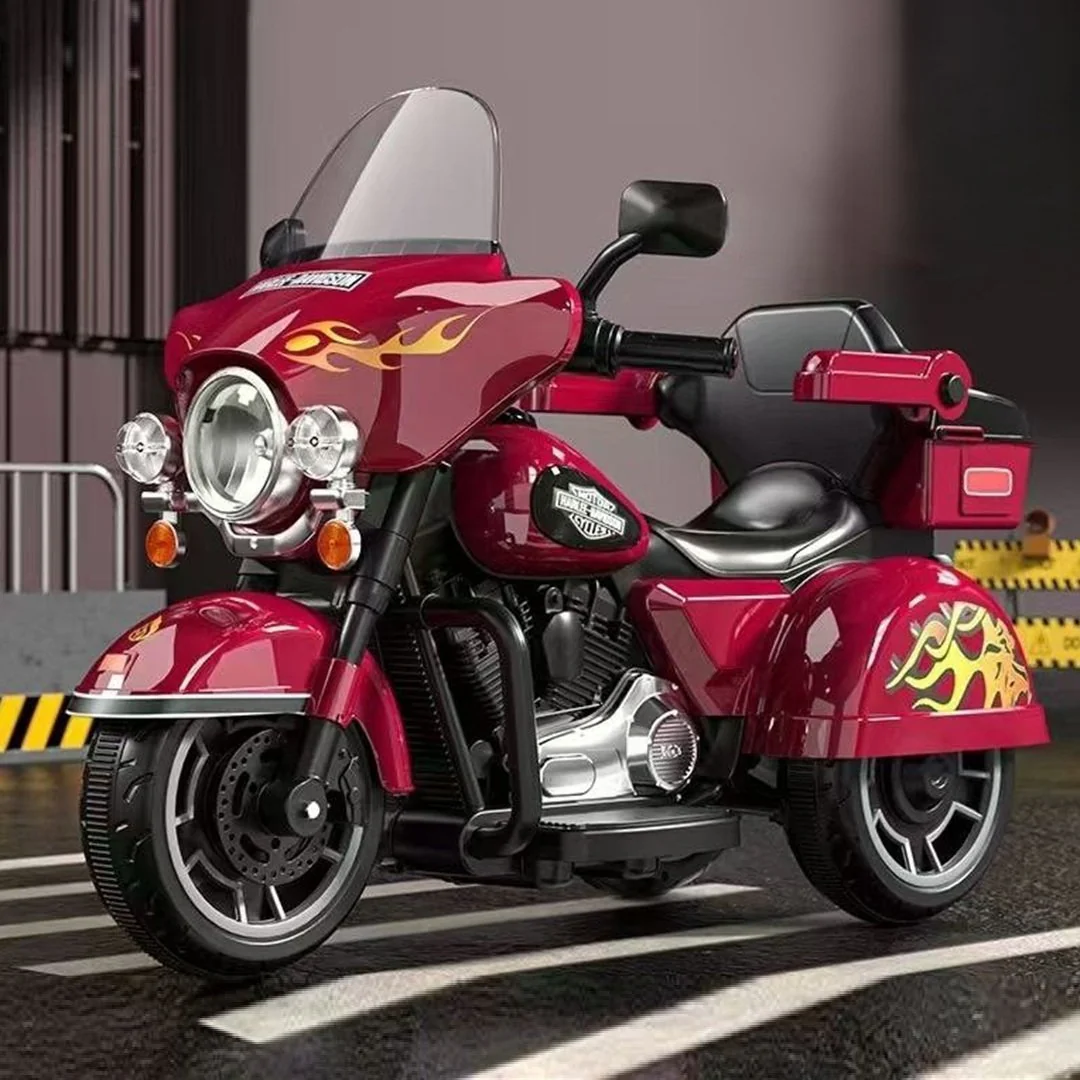🔥 Rechargeable Fire Print Ride-On Bike with Light and Sound