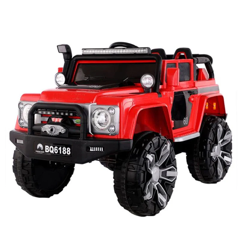 Kids electric ride-on tiger themed jeep with lights and sound features