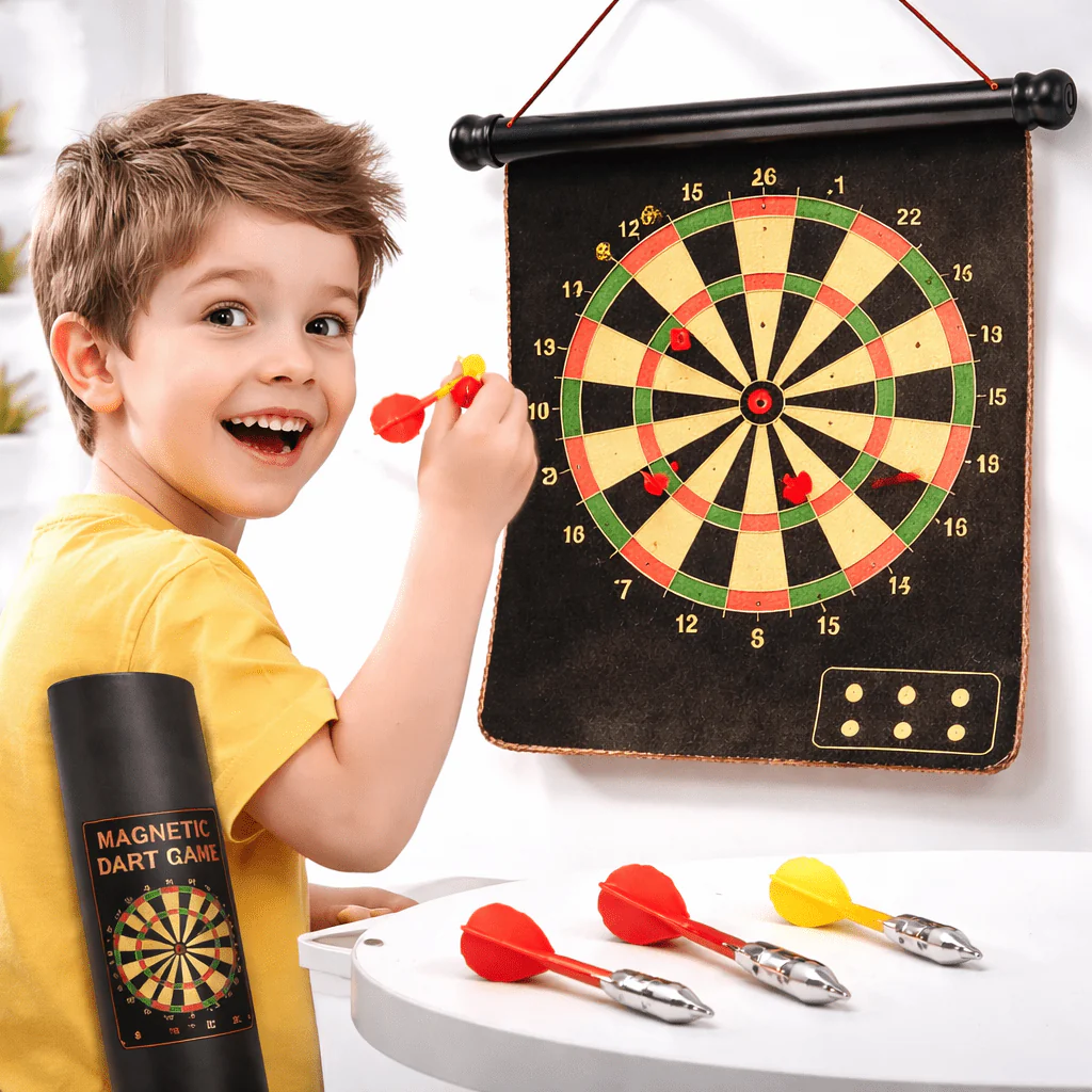 🎯 Roll-Up Dart Board Set with Soft Darts