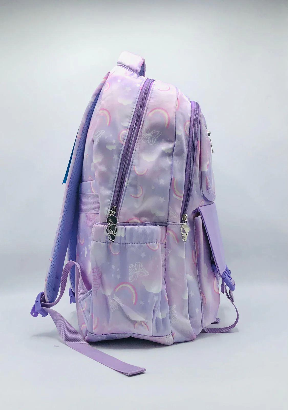 Stylish Sky Blue Dream Girls’ School Backpack crafted with durable material, comfortable shoulder straps, and organized storage, perfect for school, travel, and daily activities.