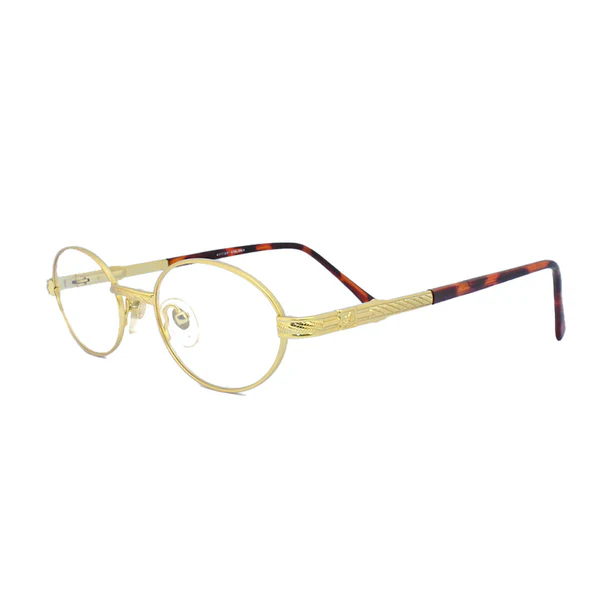 SL83-064 gold oval eyeglasses lightweight frame for narrow faces