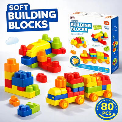 Early learning soft block play set for motor skill development