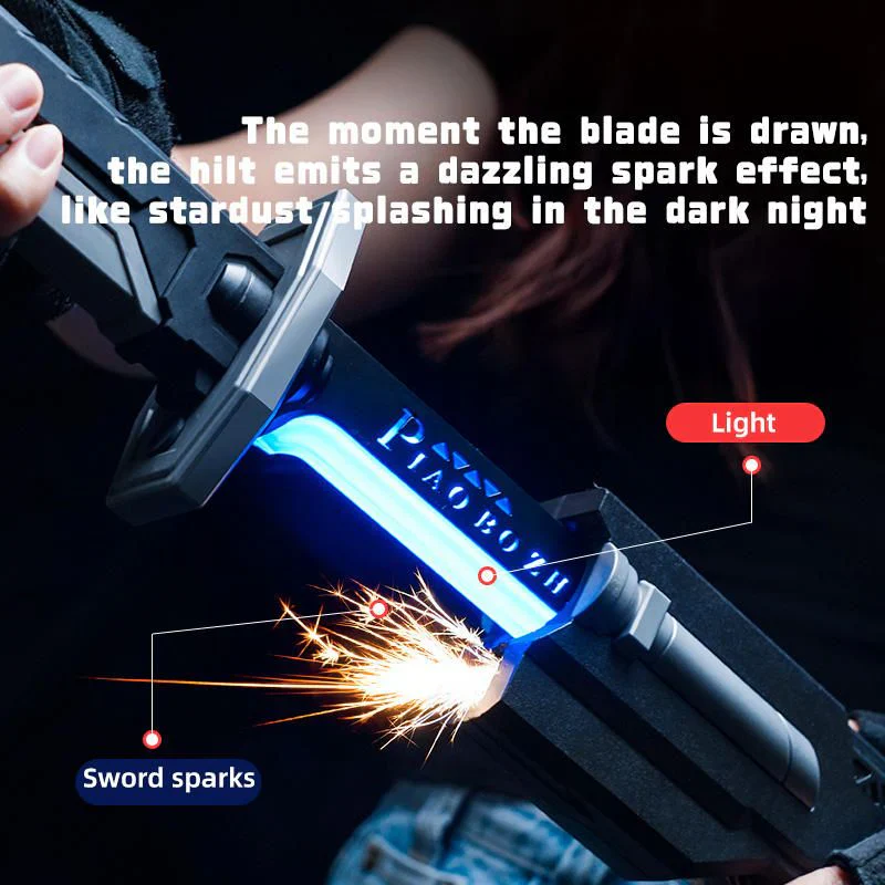 Sparkblade LED light sword with glowing blade and smoke light effects for kids