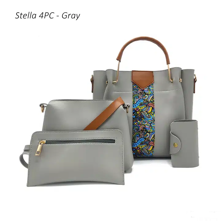 Stella 4PC Gray Handbag Set