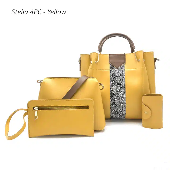 Stella 4PC Yellow Handbag Set